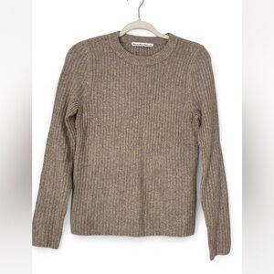Abercrombie & Fitch Ribbed Wool Blend Sweater Womens Small Beige
